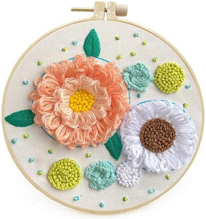 Maydear Stamped Embroidery Kit for Beginners with Pattern, Cross Stitch  kit, Embroidery Starter Kit Including Embroidery Hoop, Color Threads and  Embroidery Scissors - Butterflies Love Flowers 