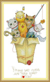 Stamped Cross Stitch Kits - Cats 9.8×16.5"