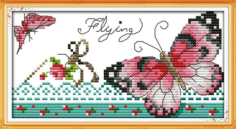 Stamped Cross Stitch Kits - Butterfly 9.8×5.5"
