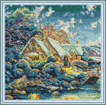 Stamped Cross Stitch Kits - Winter House 20.1×20.1"