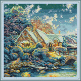 Stamped Cross Stitch Kits - Winter House 20.1×20.1"