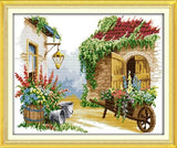 Stamped Cross Stitch Kits - Wagon Flowers 22.8×18.9"