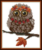 Stamped Cross Stitch Kits - Owl with Necklace 9.4×11"