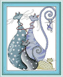 Stamped Cross Stitch Kits - Cats Dancing 16.2×20.5"