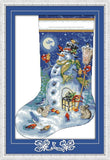Stamped Cross Stitch Kits - Christmas Stocking Snowman 21.3×30.4"