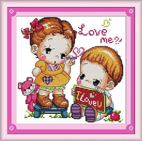 Stamped Cross Stitch Kits - Love 13×13"