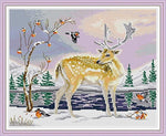 Stamped Cross Stitch Kits - Elk and Birds 17.8×15"