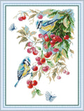 Stamped Cross Stitch Kits - Birds in Cherry Tree 16.9×22.4"