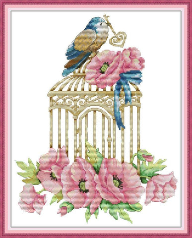 Stamped Cross Stitch Kits - Bird cage 16.1×20.1"