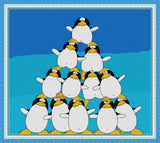 Stamped Cross Stitch Kits - Penguin Pile 21.7×19.7"