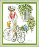 Stamped Cross Stitch Kits - Bicycle Girl 26×29.9"