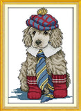 Stamped Cross Stitch Kits - Dressed Dog 10.6×15.4"