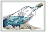 Stamped Cross Stitch Kits - Sea in Bottle 21.3×15"