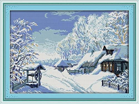 Stamped Cross Stitch Kits - Winter Snow 24.8×18.1"