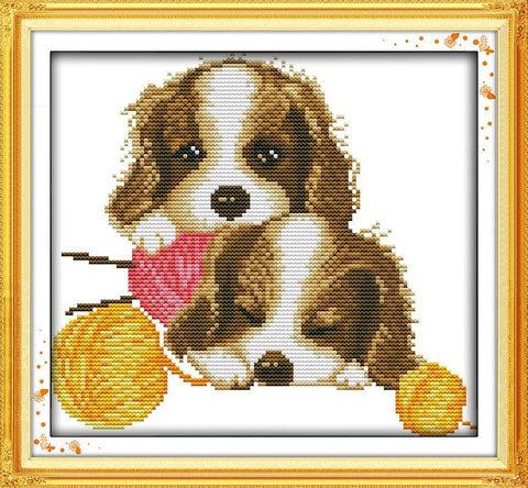 Stamped Cross Stitch Kits - Dogs 13×11"