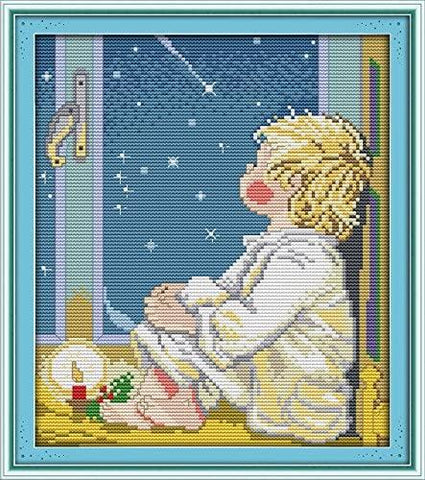 Stamped Cross Stitch Kits - Looking at Stars 13×14.6"