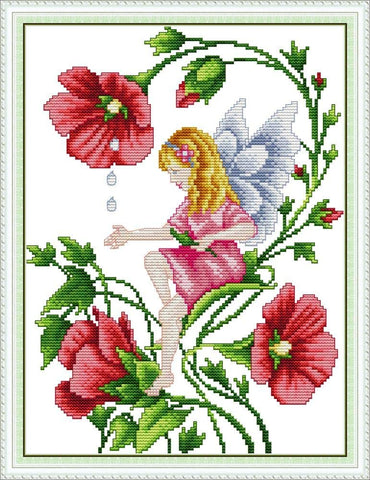 Stamped Cross Stitch Kits - Butterfly Fairy 13.8×16.9"