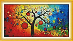 Stamped Cross Stitch Kits - Abstract Tree 46.9×25.6"
