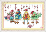 Stamped Cross Stitch Kits - Chicken Knitting 20.5×13.8"