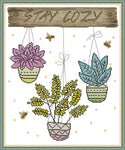 Stamped Cross Stitch Kits - 3 Basin Flowers