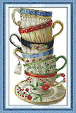 Stamped Cross Stitch Kits - Tea Cups