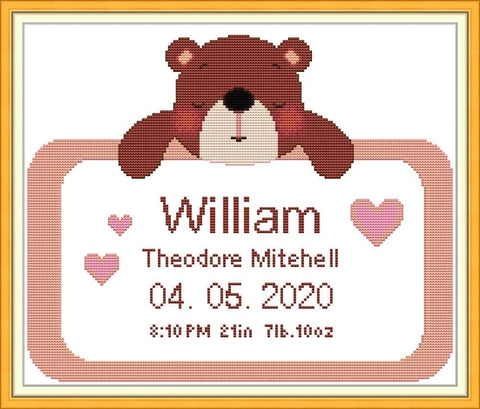 PDF Pattern - Birth Certificate Little Bear