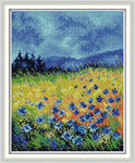Stamped Cross Stitch Kits - Blue Flowers