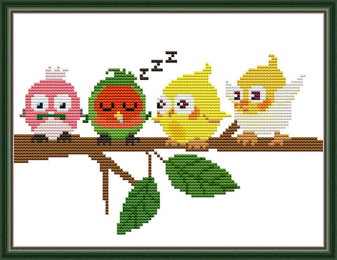 Stamped Cross Stitch Kits - Birds on the Treetop