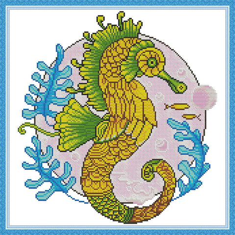 Stamped Cross Stitch Kits - 1 Sea Horse