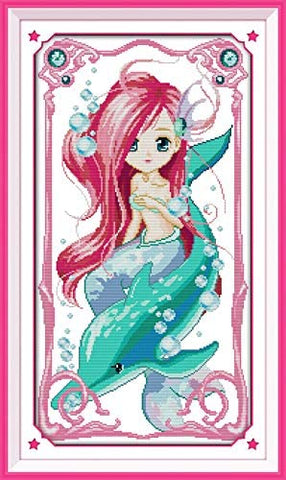 Stamped Cross Stitch Kits - Mermaid 17.7×30.7"