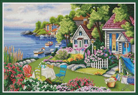 Stamped Cross Stitch Kits - 1 Spring House (Harunoya)