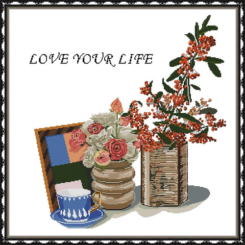 Stamped Cross Stitch Kits - Love your life
