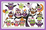 Stamped Cross Stitch Kits - Owls at Halloween 17.3×10.6"