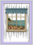 Stamped Cross Stitch Kits - Sea outside the Window 13×17.4"