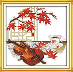 Stamped Cross Stitch Kits - Violin 18.2×18.2"
