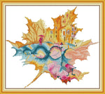 Stamped Cross Stitch Kits - City in Maple Leaf 18.5×16.5"