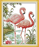 Stamped Cross Stitch Kits - Flamingos 16.6×20.1"