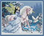 Stamped Cross Stitch Kits - Elf & Unicorn 31.1×25.6"
