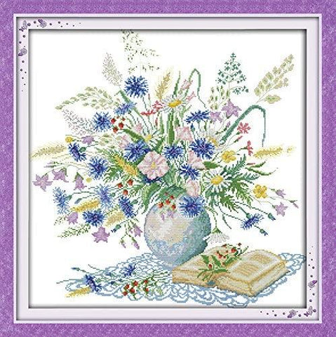 Stamped Cross Stitch Kits - Daisy and Book 26.4×26.4"