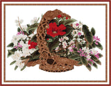 Stamped Cross Stitch Kits - Rattan Flower Basket 22.83×17.72" (14CT)