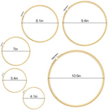 Bamboo Cross Stitch Embroidery Hoops (6pcs)