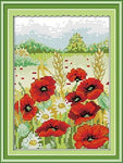Stamped Cross Stitch Kits - Poppies 8.7×11.5"