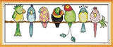 Stamped Cross Stitch Kits - Colorful Parrots