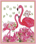 PDF Pattern - Flamingos in Spring Blossoms