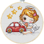 Stamped Cross Stitch Kits - Car and Girl 8.7×8.7"