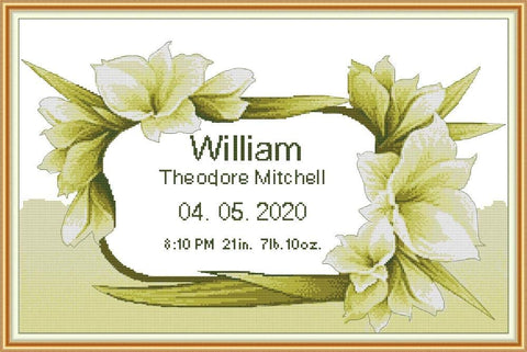 PDF Pattern - Birth Certificate Flowers