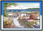 Stamped Cross Stitch Kits - Seaside Landscape 22.1×16.6"