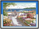 Stamped Cross Stitch Kits - Seaside Landscape 22.1×16.6"