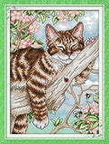 Stamped Cross Stitch Kits - Cat on the Tree 10.6×15.4"
