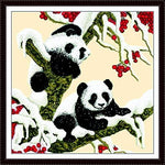 Stamped Cross Stitch Kits - Pandas 31.1×31.1"